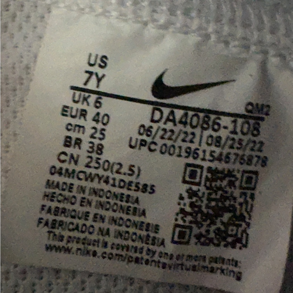 Nike Blazer Mid 77 (GS) Vintage White / Black / Blue Lightning Shoe. Size 7 Y. - Picture 11 of 11